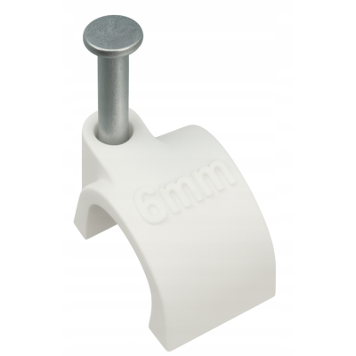 CROWNMAN Držáky kabelů pro kabelové girlandy s hřebíky 12 mm, 100 kusů, bílé