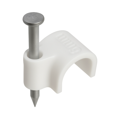 CROWNMAN Držáky kabelů pro kabelové girlandy s hřebíky 16 mm 100 kusů bílé