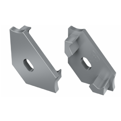 Led-Labs Koncová krytka pro LED profil LUMINES C, šedá, s otvorem