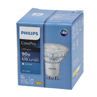 PHILIPS LED žárovka Philips GU10 - 6,7 W - Corepro 60° teplá bílá