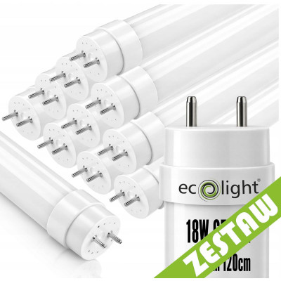 10x LED trubice 120cm 18W 2430lm 6500K T8 G13