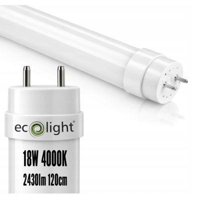 4x LED trubice 120cm 18W 2430lm 4000K G13 T8