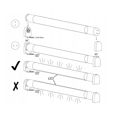 4x LED trubice 120cm 18W 2430lm 4000K G13 T8