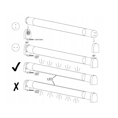 4x LED trubice 120cm 18W 2430lm 6500K T8 G13