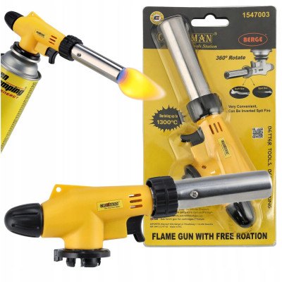 Plynový hořák pro střešní krytiny, plynová kartuše, pájení, 1300°, dvojité nastavení
