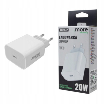 Rychlá nabíječka do zásuvky pro telefon s duálním napájením 20W USB-C Cube