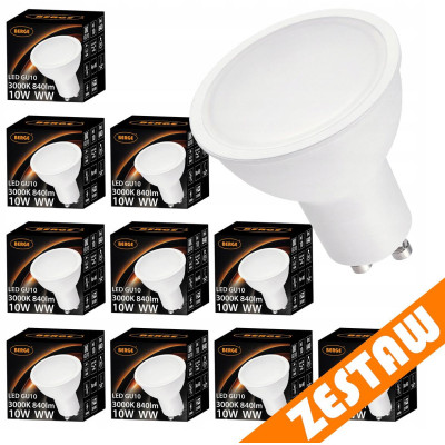 Sada 10x GU10 LED žárovek 10W - teplá bílá