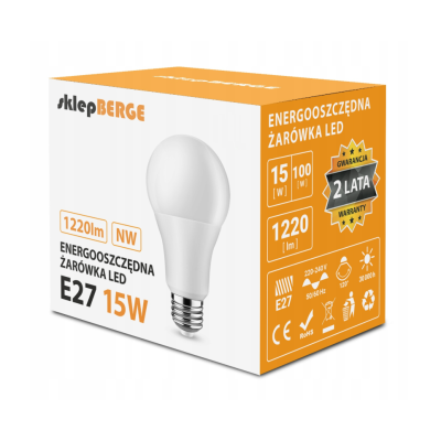 SADA 10x LED žárovka E27 A60 15W 1200lm 3000K - teplá bílá