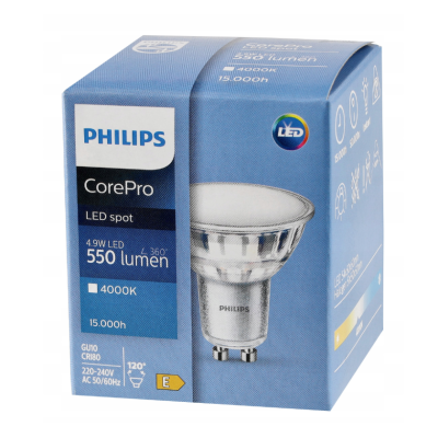 SADA 3x žárovka Philips GU10 4,9W 550lm 112lm/W 4000K EyeComfort