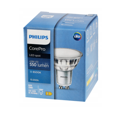 SADA 3x žárovka Philips GU10 4,9W 550lm 112lm/W 6500K EyeComfort CorePro