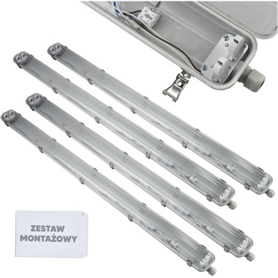 SADA 4 hermetických svítidel Philips LED 2x128cm trubicové lampy do garáže a dílny