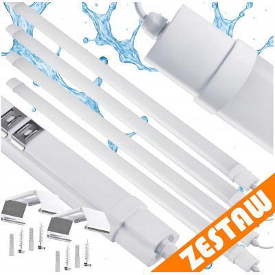 SADA 4 LED lamp 120cm 36W 3000lm Hermetické svítidlo IP65 do garáže, dílny