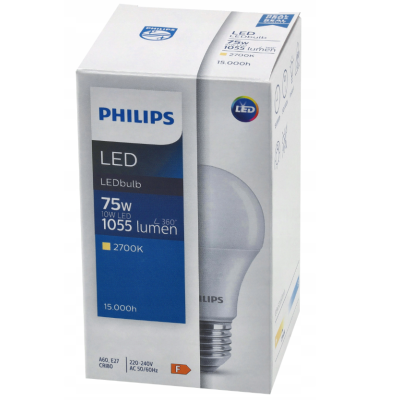 SADA 10 KS žárovek PHILIPS LED E27 10W 1055lm Teplá LED žárovka 2700K
