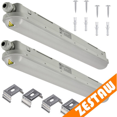 SADA 2 ks hermetického svítidla PILA 60cm 18W 4000K 2000lm IP65