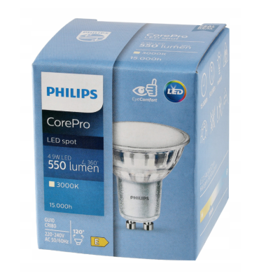 SADA 5x Žárovka GU10 4,9-50W 550lm 3000k CorePro