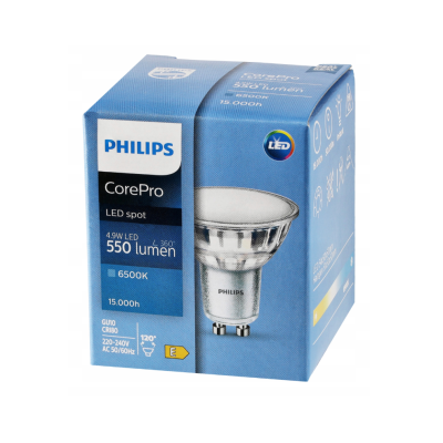 SADA 5x žárovka Philips GU10 4,9W 550lm 112lm/W 6500K EyeComfort CorePro