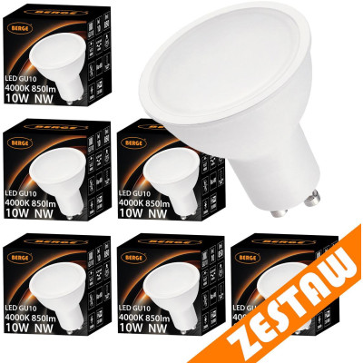 Sada 6 LED žárovek GU10 10W 850lm - neutrální bílá