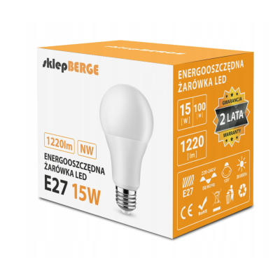 SADA 6x LED žárovek E27 A60 15W 1200lm 3000K - teplá biela