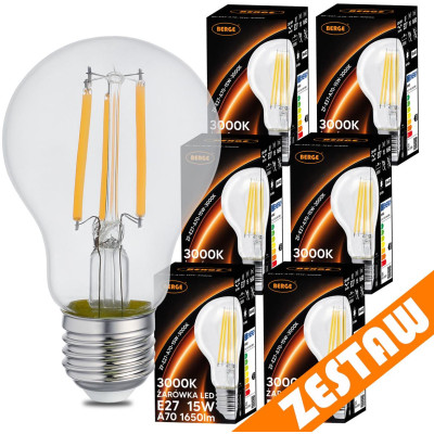 SADA 6x LED žárovka E27 15W 1650lm 3000K - teplá bílá