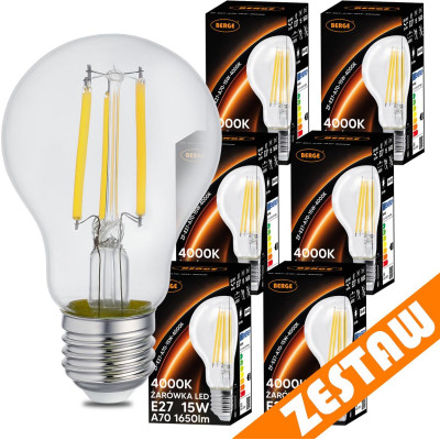 SADA 6x LED žárovka E27 15W 1650lm 4000K - neutrální bílá
