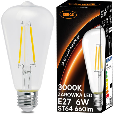 SADA 6x LED žárovka E27 8W 880lm 3000K - teplá bílá