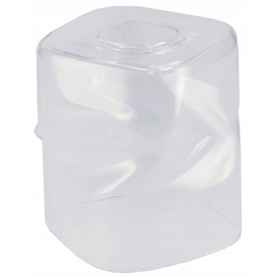 Skleněné stínidlo pro stropní lampu na stůl, rolované čtvercové, průhledné