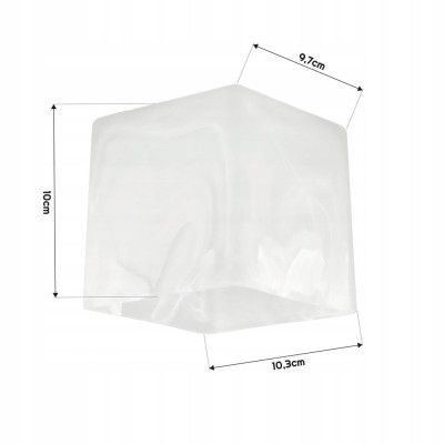 Skleněné stínidlo pro stropní lampu, stolní lampu, lustr, krychli, mléčně bílé