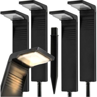 Solární LED zahradní lampa na zahradní sloup se senzorem soumraku