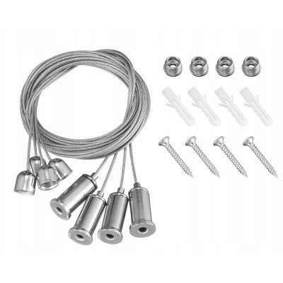 Stropní montážní kabely pro zavěšení LED panelových světel, ocelové, 1,5 m, kabel