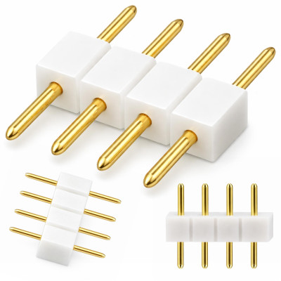 Vidlicový konektor pro RGB LED pásky, 4pinový, bílý