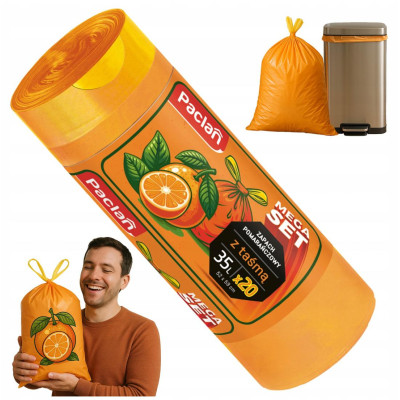 Voňavé pytle na odpadky se stahovací šňůrkou 35 l, sada 20 kusů