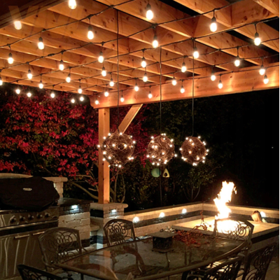 ZAHRADNÍ SVĚTELNÝ ŘETĚZ 10M 10xE27 Sada s LED žárovkami IP44