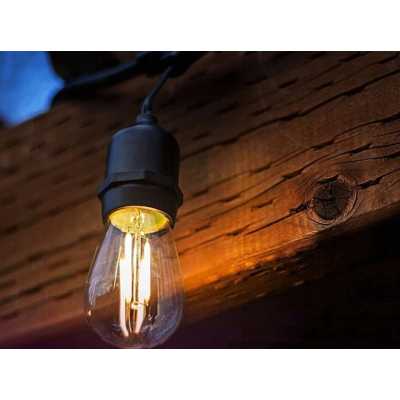 ZAHRADNÍ SVĚTELNÝ ŘETĚZ 10M 10xE27 Sada s LED žárovkami IP44