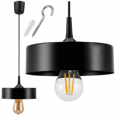 Závěsné stropní svítidlo / lustr LED E27, nastavitelné 0–100 cm, hliníkové stínidlo