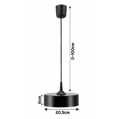 Závěsné stropní svítidlo / lustr LED E27, nastavitelné 0–100 cm, hliníkové stínidlo