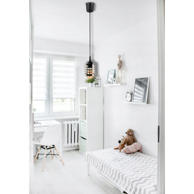 Závěsné stropní svítidlo / lustr LED E27, nastavitelné 0–100 cm, skleněné stínidlo