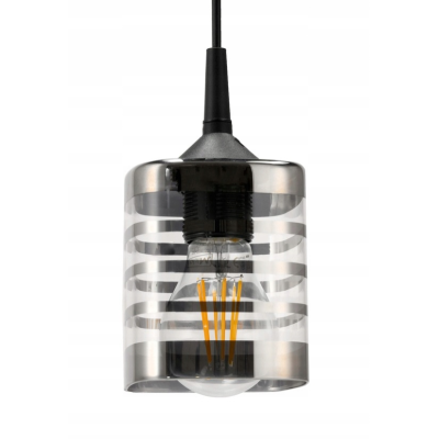 Závěsné stropní svítidlo / lustr LED E27, nastavitelné 0–100 cm, skleněné stínidlo