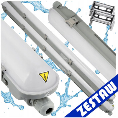 2x hermetická LED lampa Philips 22W 2400lm 4000K 120cm do garáže