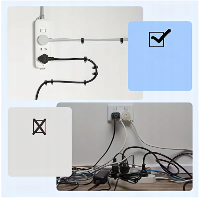 Držáky kabelů pro kabelové girlandy s hřebíkem 10 mm, 100 kusů, černé