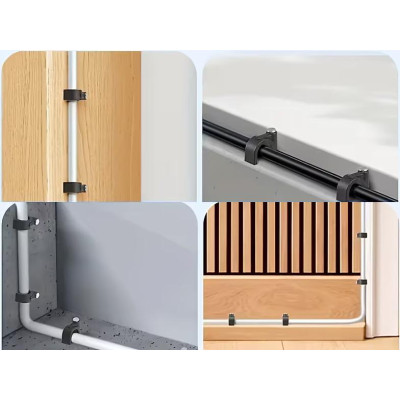 Držáky kabelů pro kabelové girlandy s hřebíky 12 mm, 100 kusů, černé