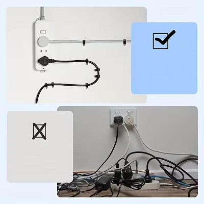 Držáky kabelů pro kabelové girlandy s hřebíky 12 mm, 100 kusů, černé