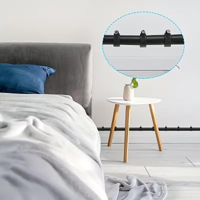 Držáky kabelů pro kabelové girlandy s hřebíky 12 mm, 100 kusů, černé