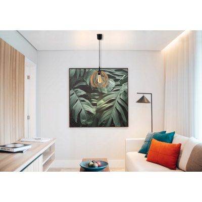DŘEVĚNÁ STROPNÍ ZÁVĚSNÁ LAMPA 1xE27 LED + KLIP Vysoce kvalitní