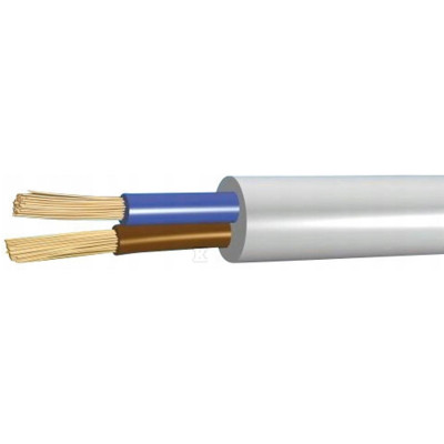 Flexibilní elektroinstalační kabel H03VV-F (OMY) 2x0,50 bílý 1 metr