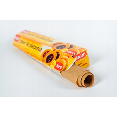 Hnědý pečící papír PACLAN 8m x 38cm silikonový, snadno použitelný