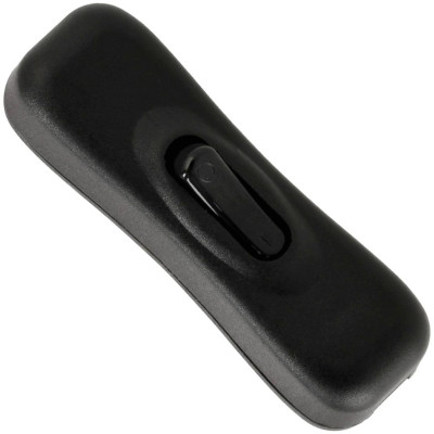 Kolébkový spínač s aretací, průchozí otvor, 2A, 250V, černý