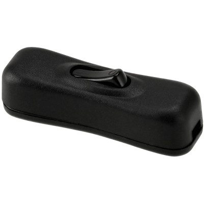 Kolébkový spínač s aretací, průchozí otvor, 2A, 250V, černý