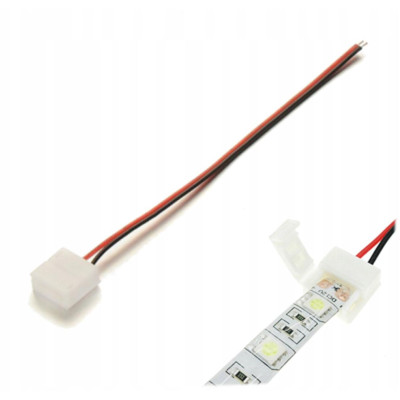 Konektor pro VODĚODOLNÉ LED pásky, klip, kabel 8mm