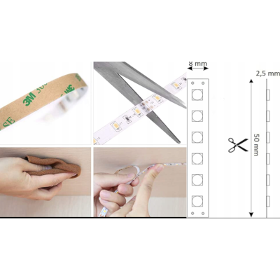 LED pásek 9,6 W/m studená barva 6500 K 600 lm/m 12 V DC IP20 1 m