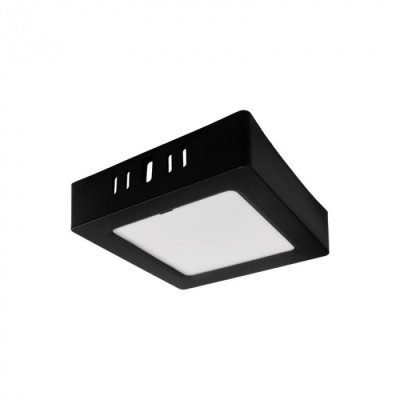 LED přisazený stropní panel – čtverec, 6 W, 660 lm, černý
